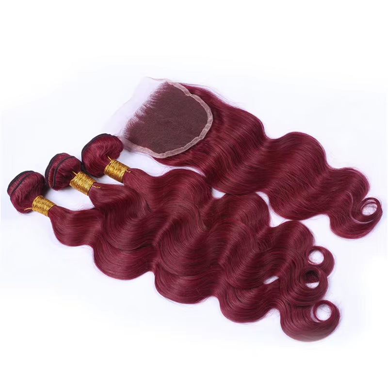 Wholesale Brazilian Red Hair 1B 99J Burgundy Bundles Virgin Human Hair Body Wave Ladies Wig 100% Remy Hair Extensions