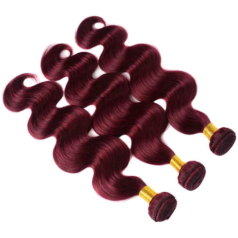 Wholesale Brazilian Red Hair 1B 99J Burgundy Bundles Virgin Human Hair Body Wave Ladies Wig 100% Remy Hair Extensions