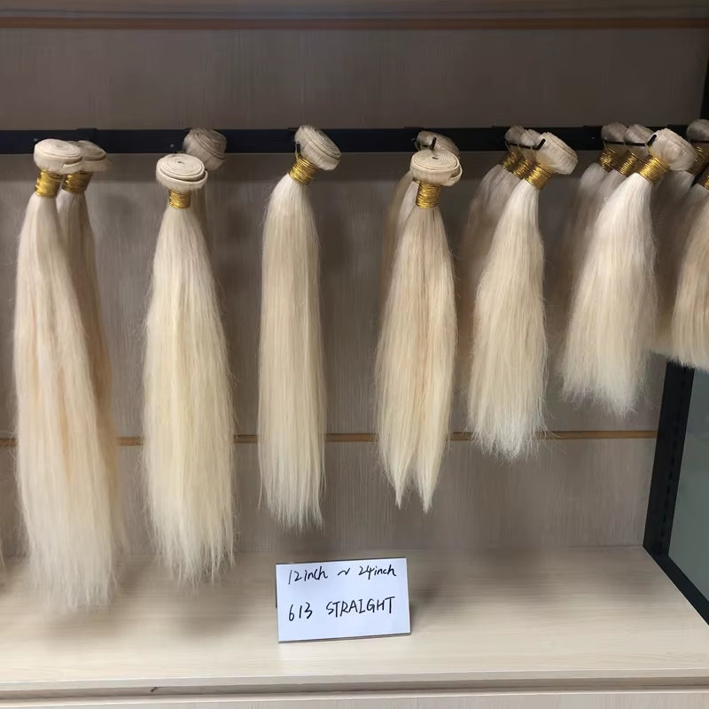 Wholesale Bundles Cuticle Aligned Raw Hair 613 Raw Hair Bundles Brazilian Weaving Indian Hair Bundles