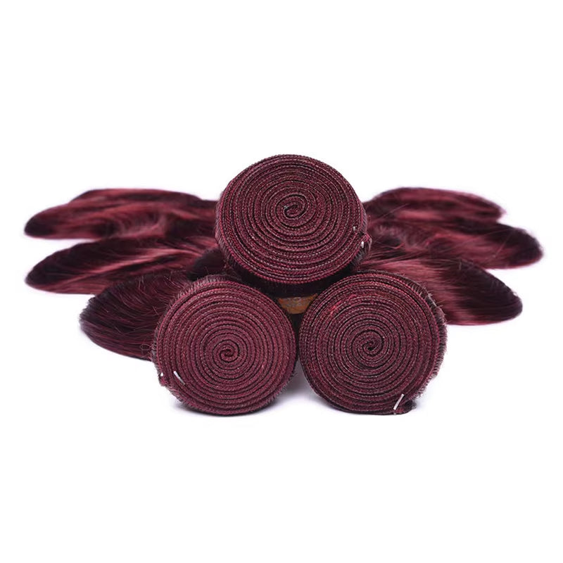 Wholesale Brazilian Red Hair 1B 99J Burgundy Bundles Virgin Human Hair Body Wave Ladies Wig 100% Remy Hair Extensions